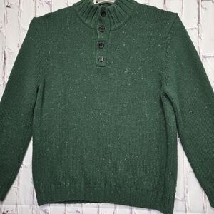 Vintage Y2K Nautica Quarter Button Collard Sweater Wool Acrylic Nylon‎ Mens XL